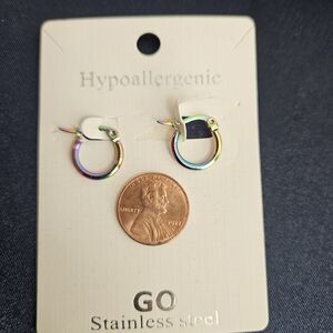 Cute colorful small hoop earrings - NEW